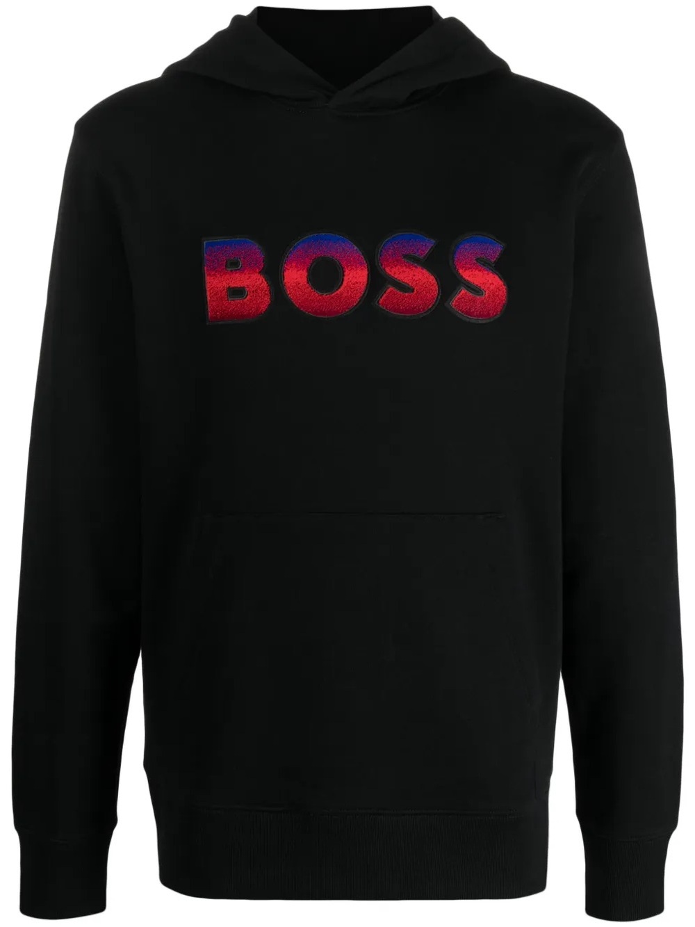 Hugo Boss Hoodie Men’s XXXL Big & Tall black Red Blue Gradient Embossed Logo